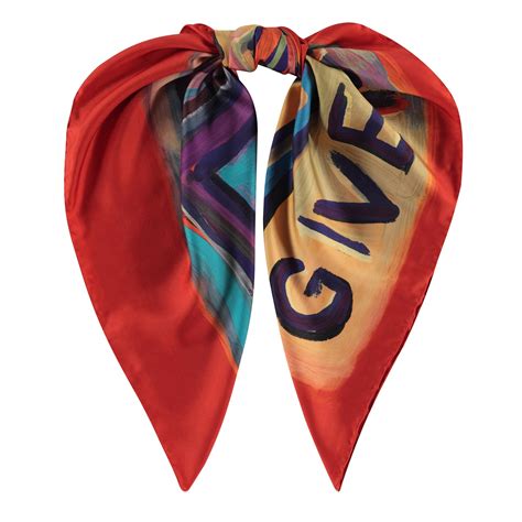 GIVENCHY: Silk Scarf Square Scarf + Silk Scarf 90x90cm VGC.